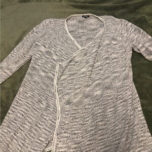 Apt. 9 Gray Cardigan Sweater with Ribbed Detailing